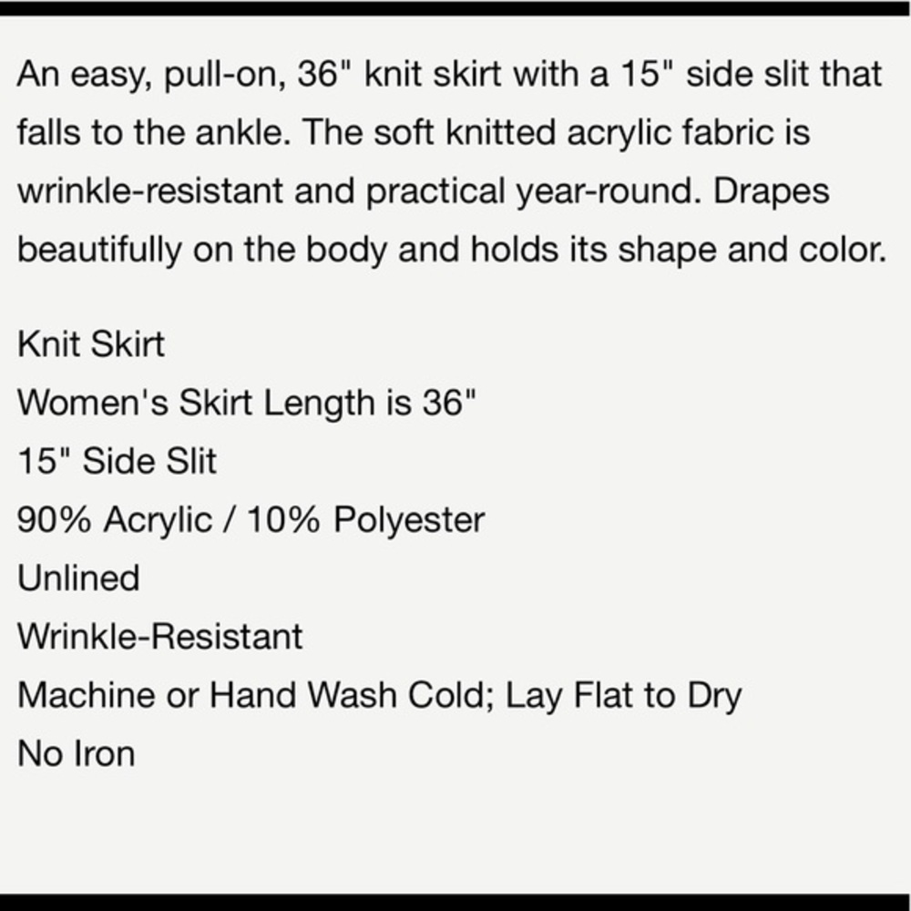 Misook 36” Straight Knit Skirt - Picture 8 of 8